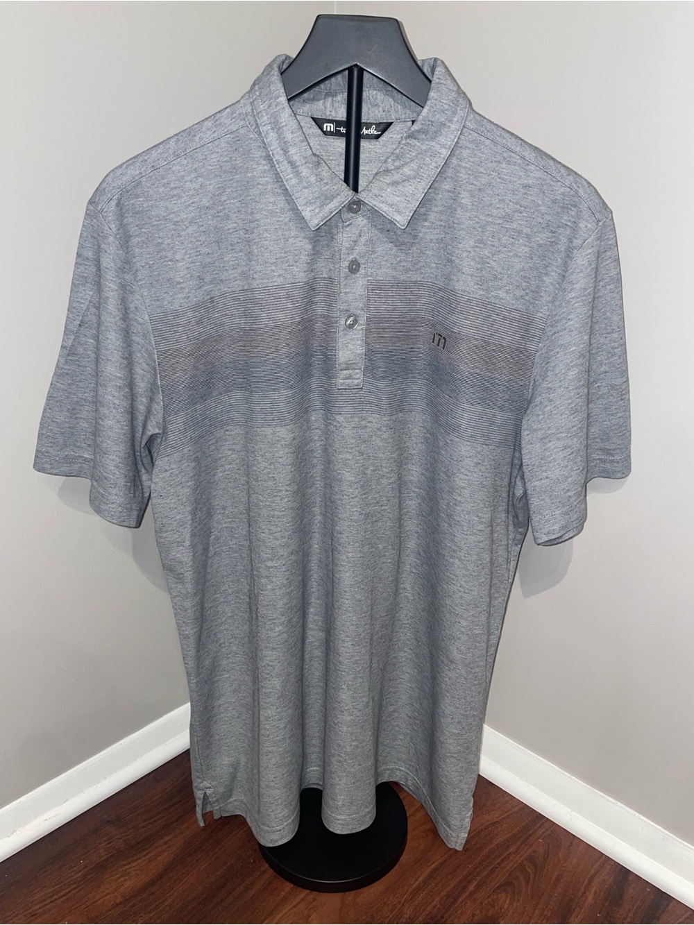 Travis Mathew Heather Gray Short-Sleeve Polo